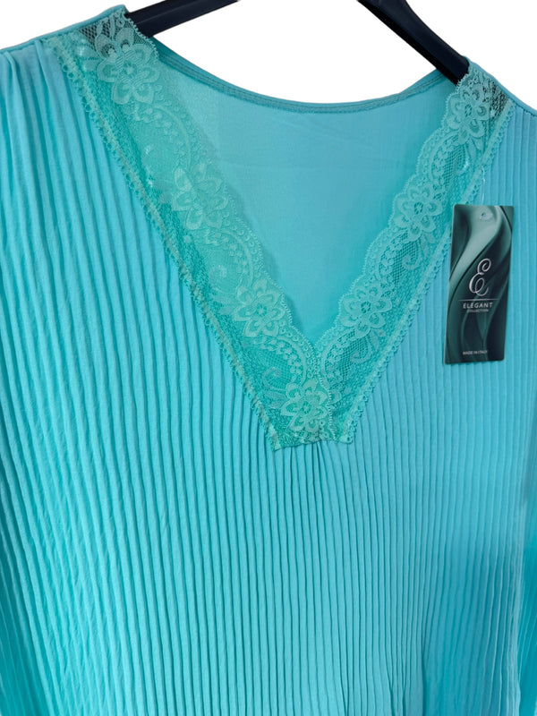 Pleated blouse by elegance in teal