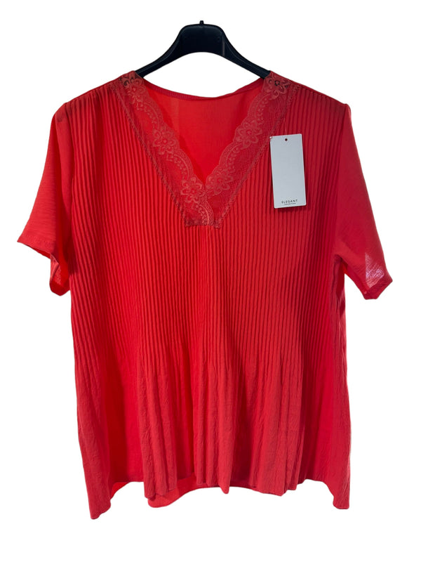 Pleated blouse by elegance in red
