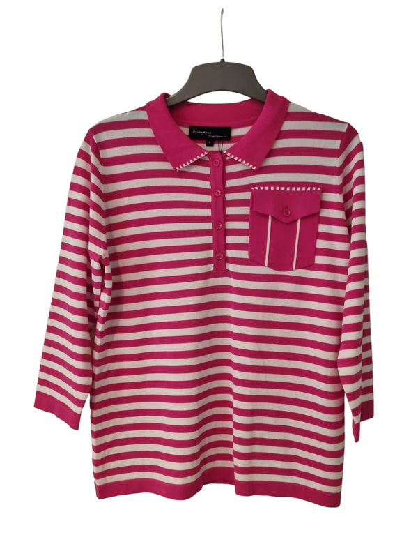 womens Polo shirt jumper pink
