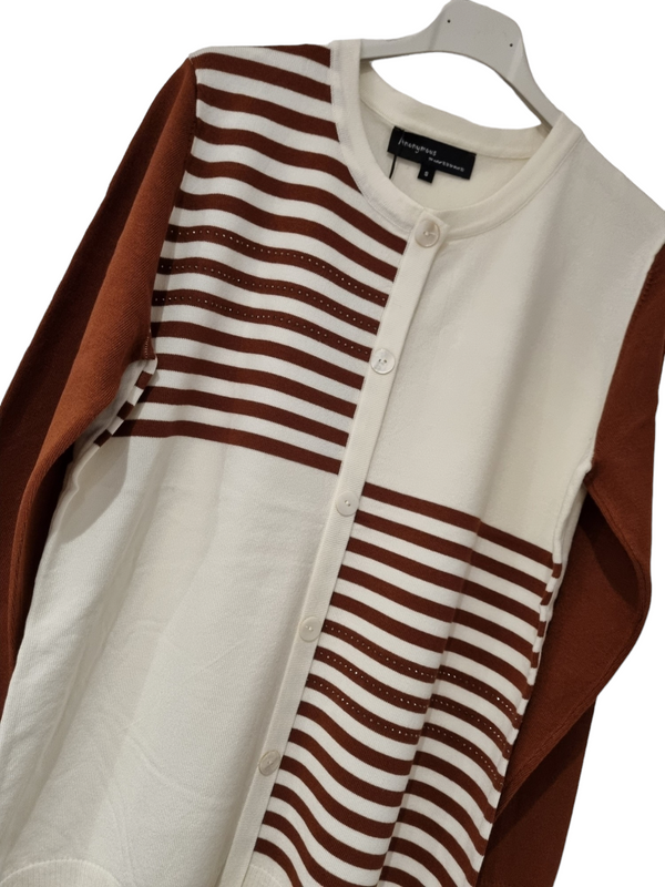 Cream and brown button down jumper