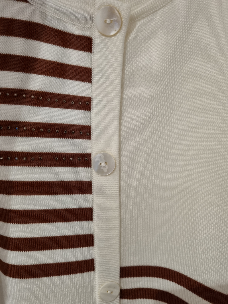 Cream and brown button down jumper
