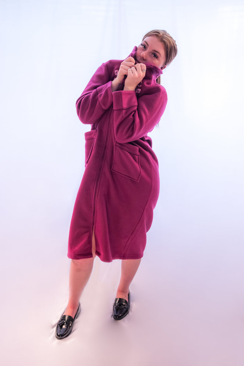 Pink zip down Dressing gown
