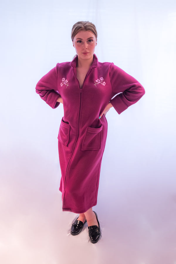 Pink zip down Dressing gown