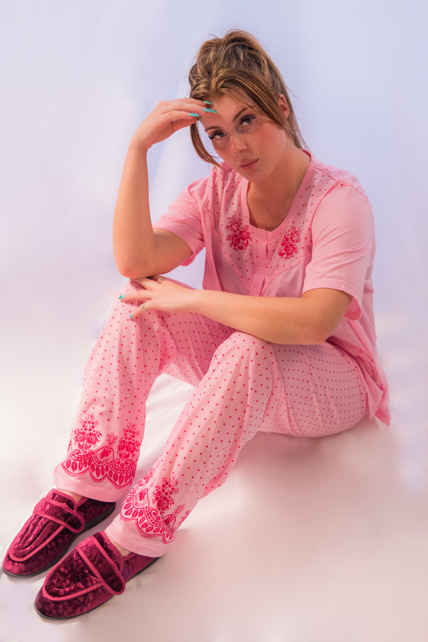 Pink light stretch pyjamas