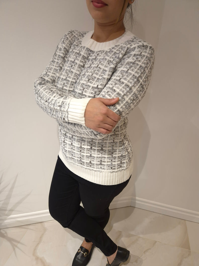 Woven Tweed Jumper by ANN SMITH - Ivory