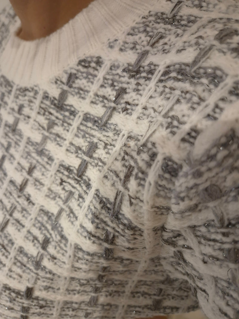 Woven Tweed Jumper by ANN SMITH - Ivory