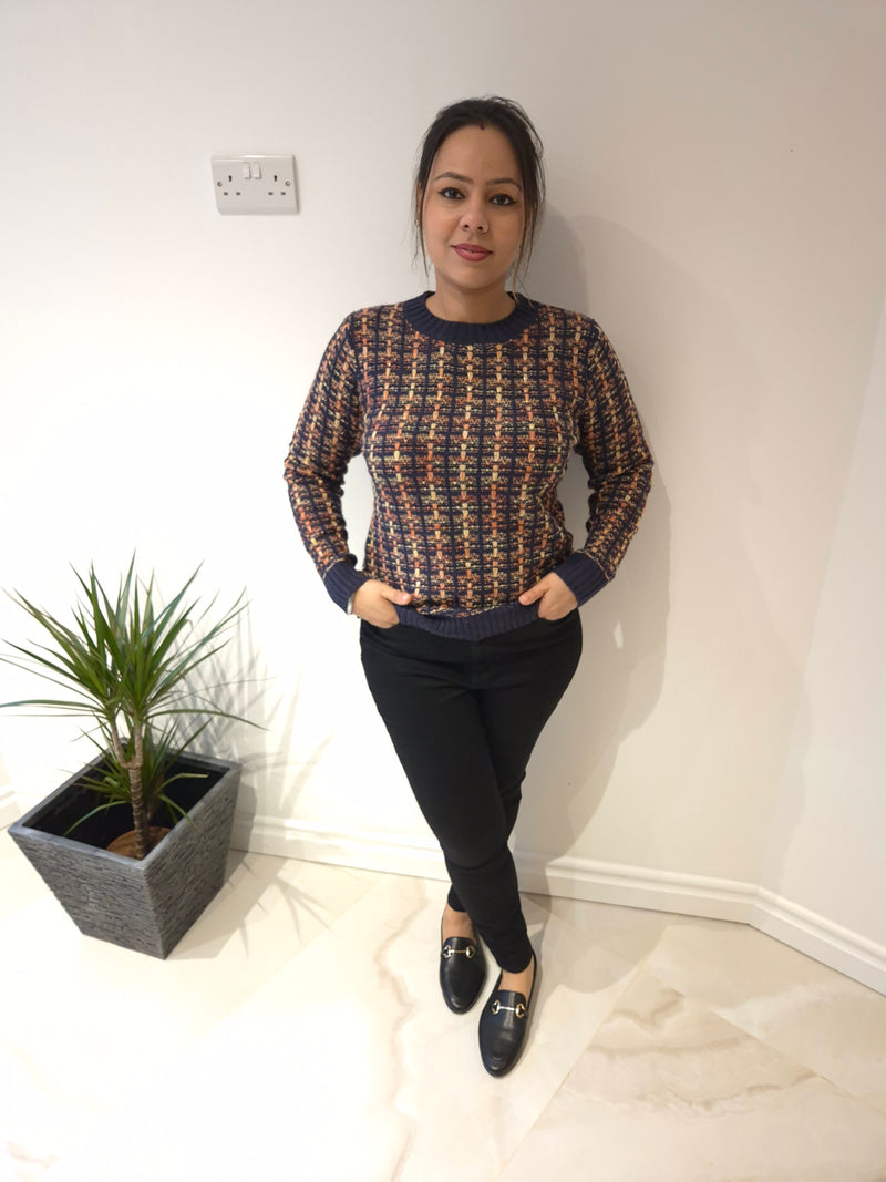 ANN SMITH Woven multi coloured jumper