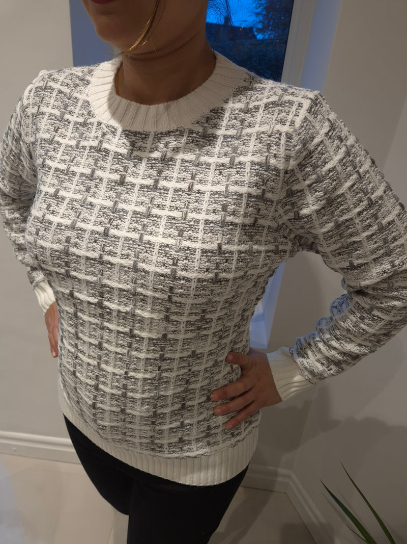 Woven Tweed Jumper by ANN SMITH - Ivory