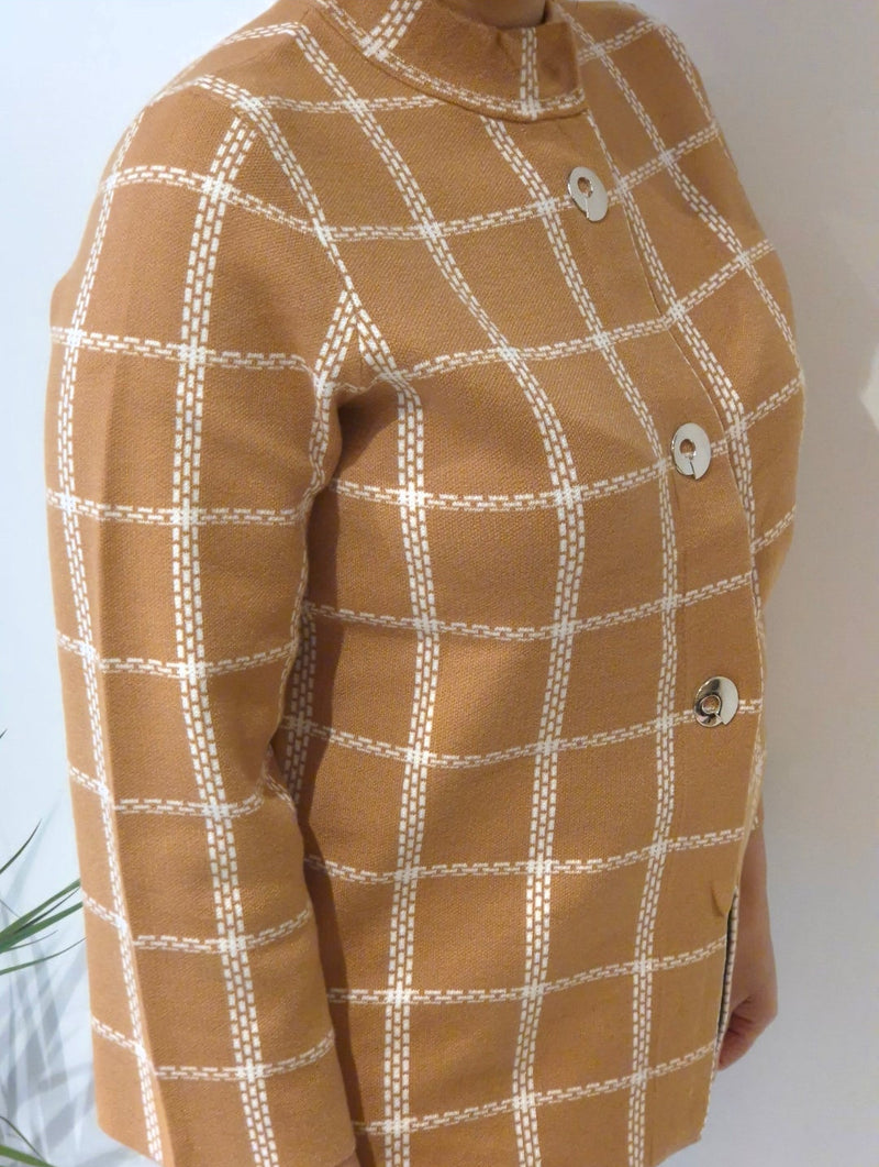 Anonymous Jacket Cardigan Built-up Collar - Tan