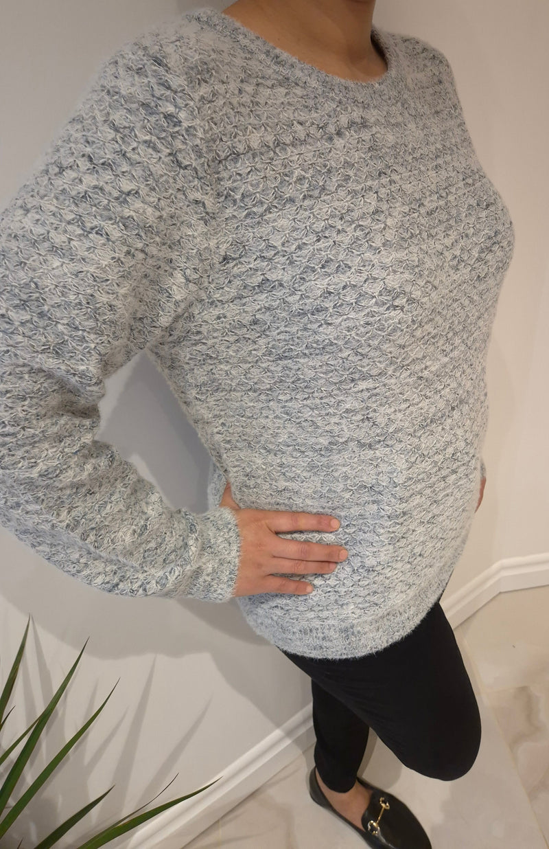 Anonymous Textured Knit Jumper - Grey
