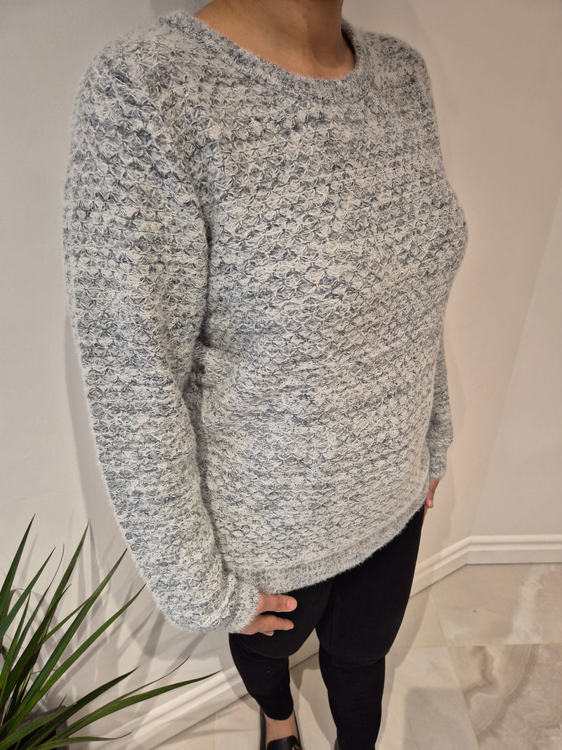 Anonymous Textured Knit Jumper - Grey