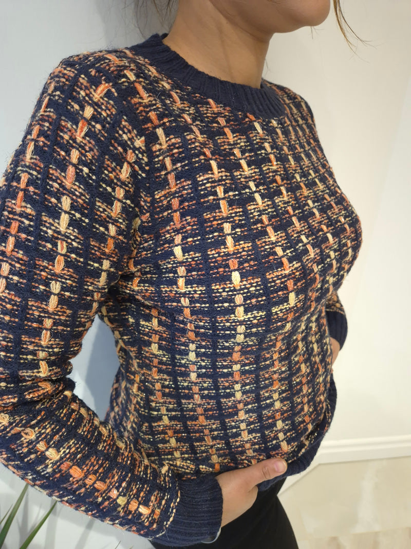 ANN SMITH Woven multi coloured jumper