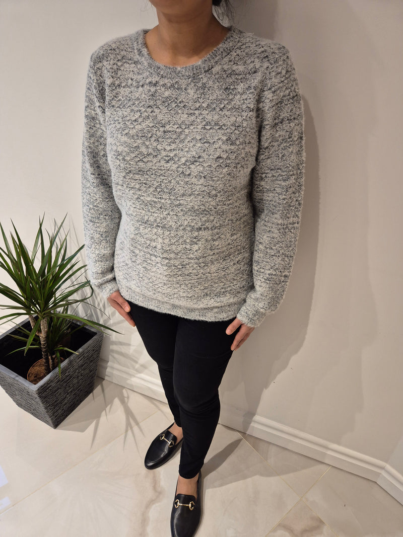 Anonymous Textured Knit Jumper - Grey