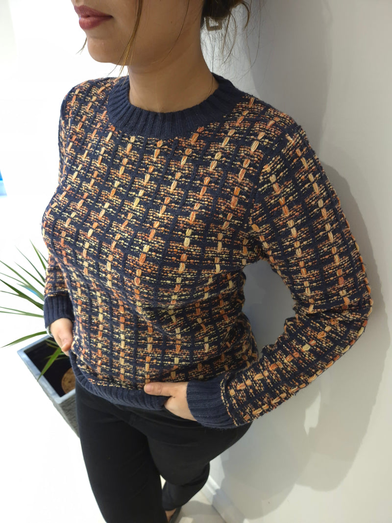 ANN SMITH Woven multi coloured jumper