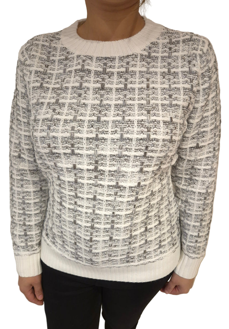 Woven Tweed Jumper by ANN SMITH - Ivory