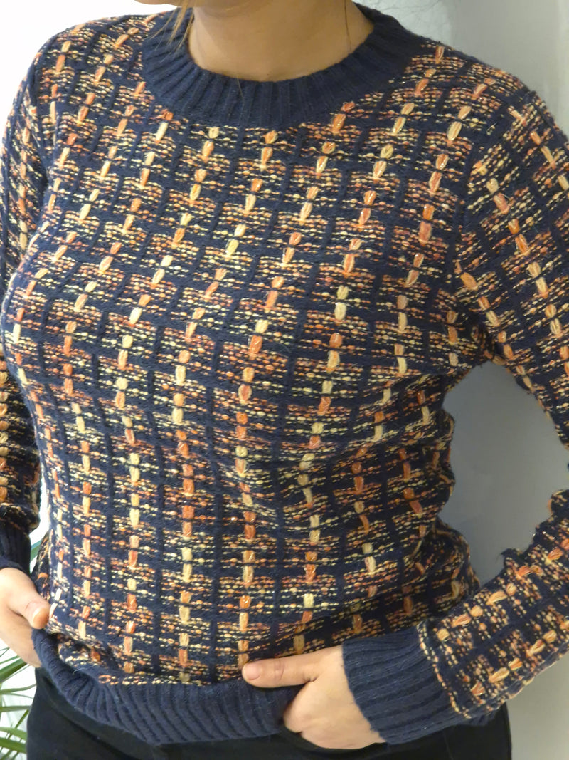 ANN SMITH Woven multi coloured jumper