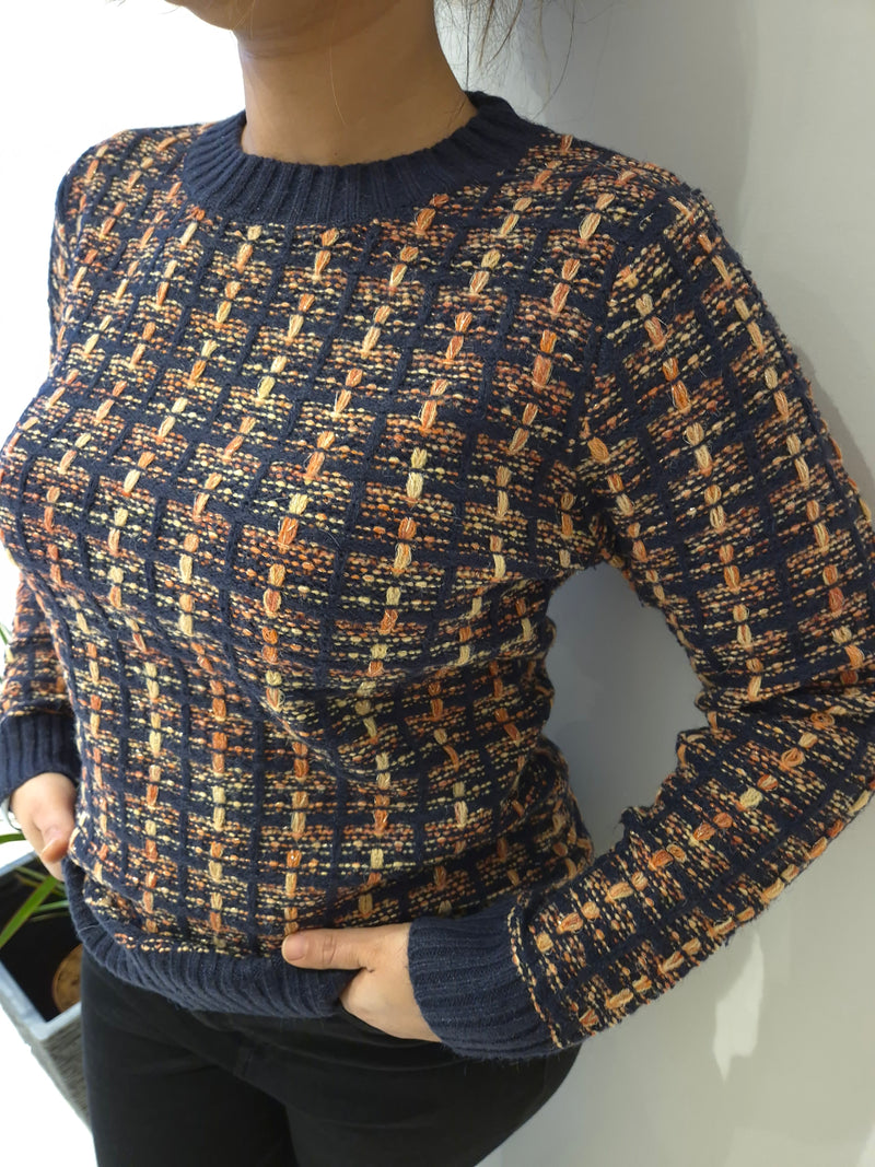 ANN SMITH Woven multi coloured jumper