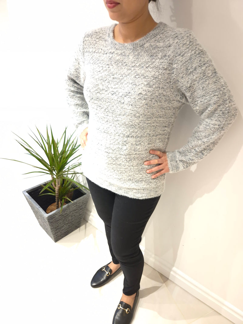 Anonymous Textured Knit Jumper - Grey