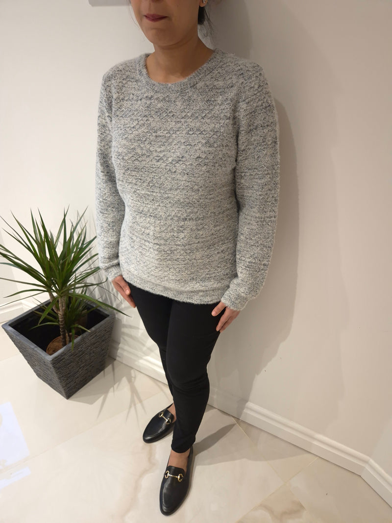 Anonymous Textured Knit Jumper - Grey