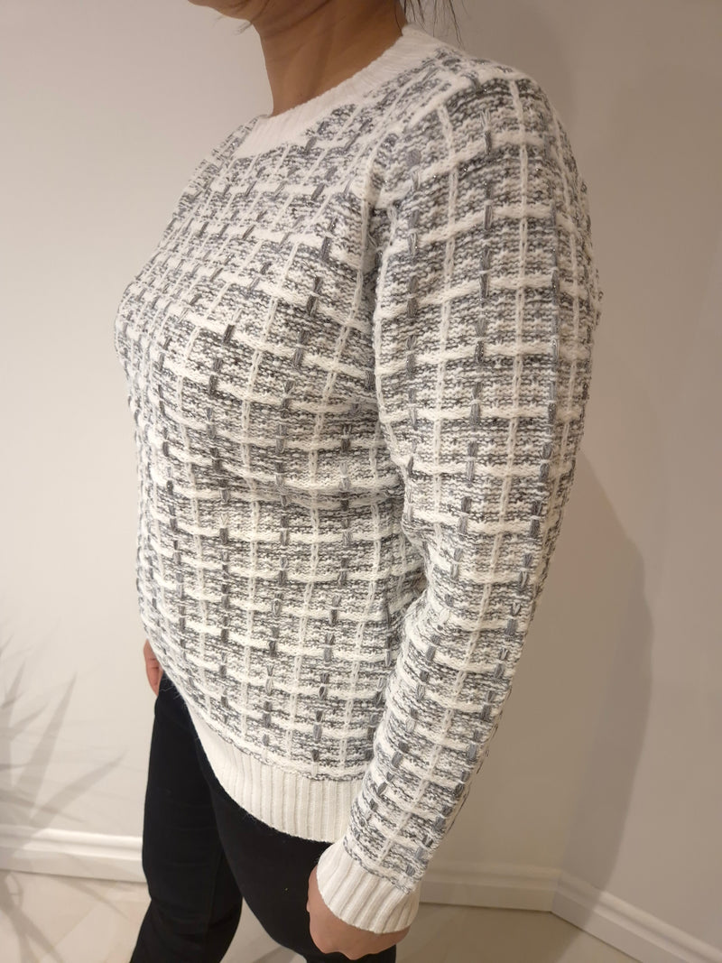 Woven Tweed Jumper by ANN SMITH - Ivory