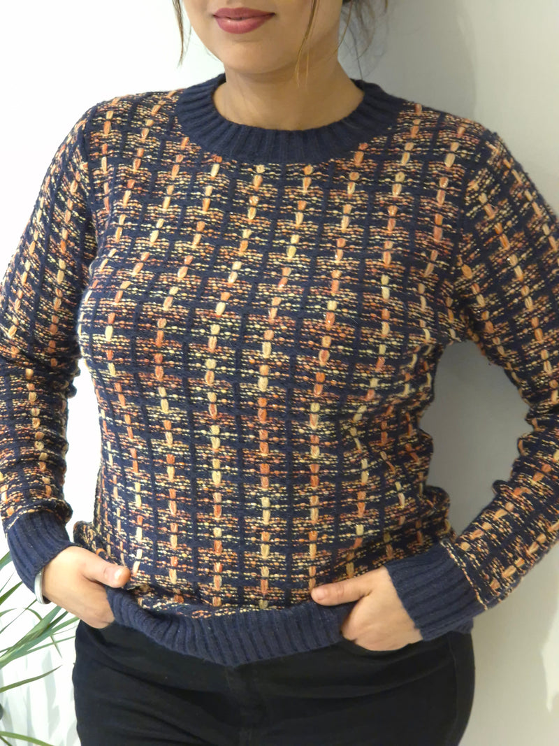 ANN SMITH Woven multi coloured jumper