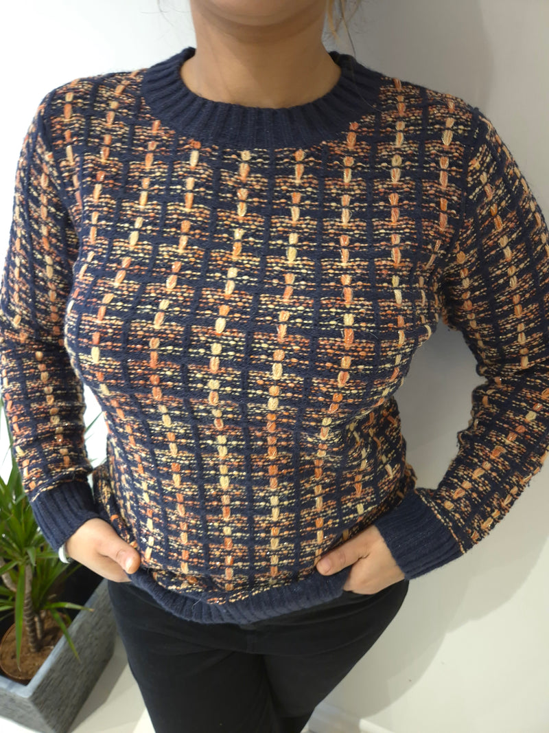 ANN SMITH Woven multi coloured jumper