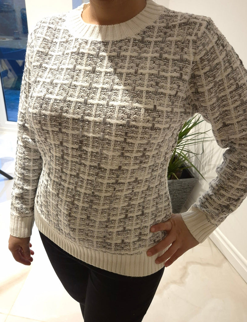 Woven Tweed Jumper by ANN SMITH - Ivory