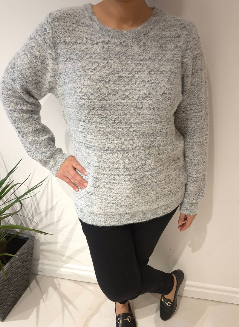 Anonymous Textured Knit Jumper - Grey