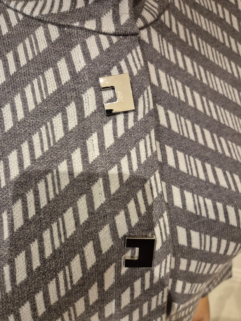 Anonymous Jacket Cardigan in Grey - Built-up Collar